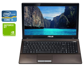 БУ Ноутбук Asus K53SV / 15.6&quot; (1366x768) TN / Intel Core i5-2410M (2 (4) ядра по 2.3 - 2.9 GHz) / 8 GB DDR3 / 240 GB SSD / nVidia GeForce GT 540M, 2 GB DDR3, 128-bit / WebCam / DVD-ROM / Win 10 Pro из Европы в Днепре