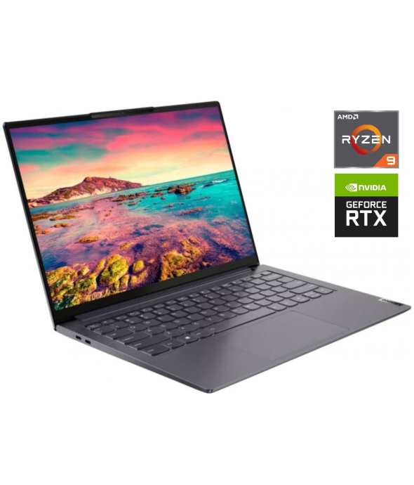 Игровой ультрабук Lenovo Yoga Slim 7 Pro 14ARH7 / 14&quot; (3072x1920) IPS Touch / AMD Ryzen 9 6900HS (8 (16) ядер по 3.3 - 4.9 GHz) / 32 GB DDR5 / 256 GB SSD / nVidia GeForce RTX 3050, 4 GB GDDR6, 128-bit / WebCam / Win 11 Home - 1