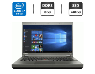БУ Ноутбук Б-класс Lenovo ThinkPad T440p / 14&quot; (1920x1080) TN / Intel Core i7-4600M (2 (4) ядра по 2.9 - 3.6 GHz) / 8 GB DDR3 / 240 GB SSD / Intel HD Graphics 4600 / VGA из Европы в Дніпрі