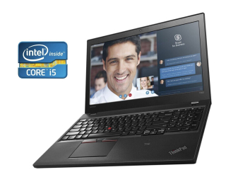 БУ Ноутбук Б-класс Lenovo ThinkPad T560 / 15.6&quot; (1366x768) TN / Intel Core i5-6200U (2 (4) ядра по 2.3 - 2.8 GHz) / 8 GB DDR3 / 256 GB SSD / Intel HD Graphics 520 / WebCam / Win 10 Pro из Европы