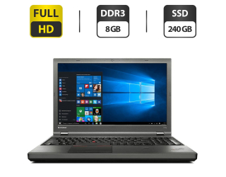 БУ Ноутбук Б-класс Lenovo ThinkPad T540p / 15.6&quot; (1920x1080) TN / Intel Core i7-4600M (2 (4) ядра по 2.9 - 3.6 GHz) / 8 GB DDR3 / 240 GB SSD / Intel HD Graphics 4600 / DVD-ROM / VGA из Европы в Днепре