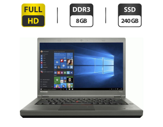 БУ Ноутбук Lenovo ThinkPad T440p / 14&quot; (1920x1080) TN / Intel Core i7-4600M (2 (4) ядра по 2.9 - 3.6 GHz) / 8 GB DDR3 / 240 GB SSD / Intel HD Graphics 4600 / VGA из Европы в Дніпрі