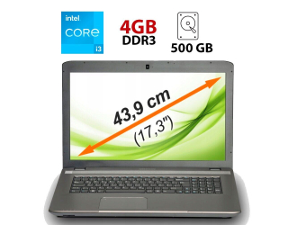 БУ Ноутбук Medion Akoya E7227 / 17.3&quot; (1600x900) TN / Intel Core i3-4100M (2 (4) ядра по 2.5 GHz) / 4 GB DDR3 / 500 GB HDD / Intel HD Graphics 4600 / WebCam / HDMI из Европы в Дніпрі