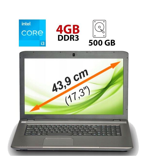 Ноутбук Medion Akoya E7227 / 17.3&quot; (1600x900) TN / Intel Core i3-4100M (2 (4) ядра по 2.5 GHz) / 4 GB DDR3 / 500 GB HDD / Intel HD Graphics 4600 / WebCam / HDMI - 1