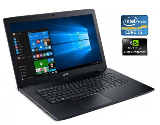 БУ Игровой ноутбук Acer Aspire E5-774G-52W1 / 17.3&quot; (1920x1080) TN / Intel Core i5-7200U (2 (4) ядра по 2.5 - 3.1 GHz) / 8 GB DDR4 / 256 GB SSD / nVidia GeForce 940MX, 2 GB DDR3, 64-bit / WebCam / Win 10 Home из Европы в Дніпрі