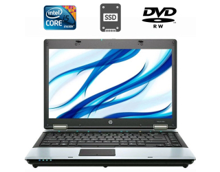 БУ Ноутбук HP ProBook 6450b / 14&quot; (1366x768) TN / Intel Core i5-520M (2 (4) ядра по 2.4 - 2.93 GHz) / 4 GB DDR3 / 120 GB SSD / Intel HD Graphics / DVD-RW / DisplayPort / АКБ не работает из Европы в Дніпрі