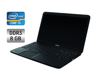 БУ Ноутбук Toshiba Satellite C850 / 15.6&quot; (1366x768) TN / Intel Core i5-3210M (2 (4) ядра по 2.5 - 3.1 GHz) / 8 GB DDR3 / 256 GB SSD / Intel HD Graphics 4000 / WebCam / DVD-RW из Европы в Днепре