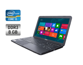 БУ Ноутбук Toshiba Satellite C855 / 15.6&quot; (1366x768) TN / Intel Core i5-3230M (2 (4) ядра по 2.6 - 3.2 GHz) / 8 GB DDR3 / 256 GB SSD / Intel HD Graphics 3000 / WebCam / DVD-ROM из Европы в Днепре