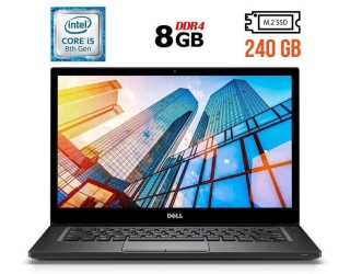 БУ Ноутбук Б-класс Dell Latitude 7490 / 14&quot; (1366x768) TN / Intel Core i5-8250U (4 (8) ядра по 1.6 - 3.4 GHz) / 8 GB DDR4 / 240 GB SSD M.2 / Intel UHD Graphics 620 / WebCam / USB 3.1 / HDMI / Windows 10 лицензия из Европы в Днепре