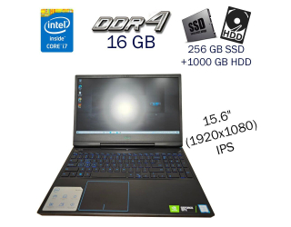 БУ Игровой ноутбук Б-класс Dell G5 15 5590 / 15.6&quot; (1920x1080) IPS / Intel Core i7-9750H (6 (12) ядер по 2.6 - 4.5 GHz) / 16 GB DDR4 / 256 GB SSD+1000 GB HDD / nVidia GeForce GTX 1660 Ti, 6 GB GDDR6, 192-bit / WebCam из Европы в Дніпрі