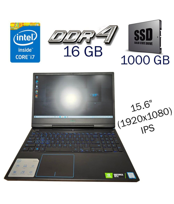 Игровой ноутбук Dell G5 15 5590 / 15.6&quot; (1920x1080) IPS / Intel Core i7-9750H (6 (12) ядер по 2.6 - 4.5 GHz) / 16 GB DDR4 / 1000 GB SSD / nVidia GeForce GTX 1660 Ti, 6 GB GDDR6, 192-bit / WebCam - 1