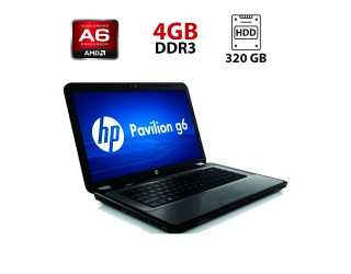 БУ Ноутбук Б-класс HP Pavilion g6-2126sr / 15.6&quot; (1366x768) TN / AMD A6-4400M (2 ядра по 2.7 - 3.2 GHz) / 4 GB DDR3 / 320 GB HDD / AMD Radeon HD 7520G / WebCam из Европы в Днепре