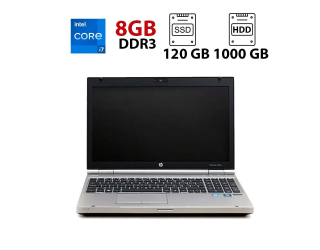 БУ Ноутбук Б класс HP EliteBook 8570p / 15.6&quot; (1366x768) TN / Intel Core I7-2740QM (4 (8) ядра по 2.3 GHz) / 8 GB DDR3 / 120 GB SSD + 1000 GB HDD / Intel HD Graphics 3000 / WebCam из Европы в Днепре