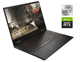 БУ Игровой ноутбук HP Omen 15-ek0042tx / 15.6&quot; (1920x1080) IPS / Intel Core i7-10750H (6 (12) ядер по 2.6 - 5.0 GHz) / 16 GB DDR4 / 512 GB SSD / nVidia GeForce RTX 2060, 6 GB GDDR6, 192-bit / WebCam из Европы в Днепре