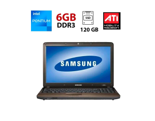 БУ Ноутбук Samsung R540 / 15.6&quot; (1366x768) TN / Intel Pentium P6100 (2 ядра по 2.0 GHz) / 6 GB DDR3 / 120 GB SSD / ATI Mobility Radeon HD 5470, 512 MB GDDR3, 64-bit / WebCam из Европы в Дніпрі