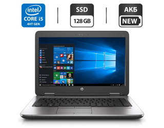 БУ Ноутбук Б-класс HP ProBook 640 G1 / 14&quot; (1366x768) TN / Intel Core i5-4300M (2 (4) ядра по 2.6 - 3.3 GHz) / 8 GB DDR3 / 128 GB SSD / Intel HD Graphics 4600 / WebCam / DVD-ROM / АКБ NEW из Европы в Дніпрі