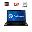 Ноутбук Б класс HP Pavilion G6 1232SR / 15.6" (1366x768) TN / AMD A6-3400M (4 ядра по 1.4 - 2.3 GHz) / 4 GB DDR3 / 320 GB HDD / AMD Radeon HD 6520G / WebCam - 1