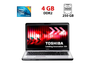 БУ Ноутбук Б-класс Toshiba Satellite L550 / 17.3&quot; (1600x900) TN / Intel Core 2 Duo T6500 (2 ядра по 2.1 GHz) / 4 GB DDR2 / 250 GB HDD / ATI Mobility Radeon HD 4530, 512 MB DDR3, 64-bit / WebCam из Европы в Дніпрі