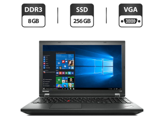 БУ Ноутбук Б-класс Lenovo ThinkPad L540 / 15.6&quot; (1366x768) TN / Intel Core i5-4300M (2 (4) ядра по 2.6 - 3.3 GHz) / 8 GB DDR3 / 256 GB SSD / Intel HD Graphics 4600 / WebCam / VGA / BIOS PASSWORD BOOT из Европы в Днепре