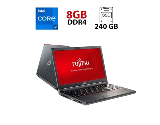 БУ Ноутбук Fujitsu LifeBook E556 / 15.6&quot; (1366x768) TN / Intel Core i7-6500U (2 (4) ядра по 2.5 - 3.1 GHz) / 8 GB DDR4 / 240 GB SSD / Intel HD Graphics 520 / WebCam / DisplayPort / DVD-RW из Европы в Днепре