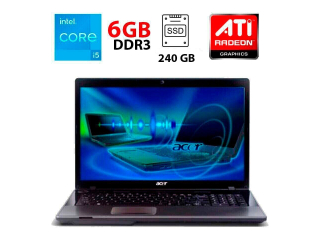 БУ Ноутбук Acer Aspire 7745G / 17.3&quot; (1600x900) TN / Intel Core i5-430M (2 (4) ядра по 2.26 - 2.53 GHz) / 6 GB DDR3 / 240 GB SSD / ATI Radeon HD 5850, 1 GB DDR3, 128-bit / WebCam из Европы в Днепре