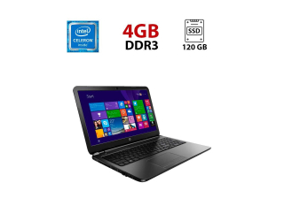 БУ Ноутбук HP 250 G3 / 15.6&quot; (1366x768) TN / Intel Celeron N2840 (2 ядра по 2.16 - 2.58 GHz) / 4 GB DDR3 / 120 GB SSD / Intel HD Graphics / WebCam из Европы в Дніпрі