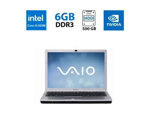 БУ Ноутбук Sony Vaio VPC-F11M1E / 15.6'' (1920x1080) TN / Intel Core i5-520M (2 (4) ядра по 2.4 - 2.93 GHz) / 6 GB DDR3 / 500 GB HDD / nVidia GeForce GT 310M, 1 GB DDR3, 128-bit / WebCam из Европы в Днепре