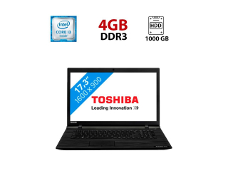 БУ Ноутбук Toshiba Satellite PRO C70-B / 17.3&quot; (1600x900) TN LED / Intel Core i3-4005U (2 (4) ядра по 1.7 GHz) / 4 GB DDR3 / 1000 GB HDD / Intel HD Graphics 4400 / WebCam из Европы в Днепре