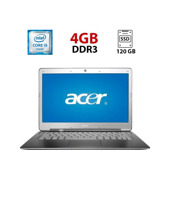 Ультрабук Acer Aspire S3 / 13.3&quot; (1366x768) TN / Intel Core i5-2467M (2 (4) ядра по 1.6 - 2.3 GHz) / 4 GB DDR3 / 120 GB SSD / Intel HD Graphics 3000 / WebCam - 1