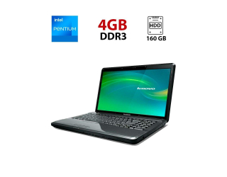 БУ Ноутбук Lenovo G550 / 15.6&quot; (1366x768) TN / Intel Pentium T4400 (2 ядра по 2.2 GHz) / 4 GB DDR3 / 160 GB HDD / Intel GMA 4500M Graphics / WebCam / АКБ не держит из Европы в Дніпрі