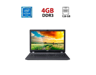 БУ Ноутбук Acer Aspire ES1-512 / 15.6&quot; (1366x768) TN / Intel Celeron N2940 (4 ядра по 1.83 - 2.25 GHz) / 4 GB DDR3 / 128 GB SSD / Intel HD Graphics / WebCam из Европы в Днепре