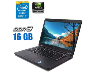 БУ Ноутбук Б-класс Dell Latitude E5450 / 14&quot; (1920x1080) TN / Intel Core i7-5600U (2 (4) ядра по 2.6 - 3.2 GHz) / 16 GB DDR3 / 250 GB SSD / nVidia GeForce 840M, 2 GB DDR3, 64-bit / WebCam / Win 10 Pro из Европы в Дніпрі