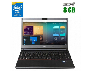 БУ Ноутбук Fujitsu LifeBook E556 / 15.6&quot; (1366x768) TN / Intel Core i5-6200U (2 (4) ядра по 2.3 - 2.8 GHz) / 8 GB DDR4 / 256 GB SSD / Intel HD Graphics 520 / WebCam из Европы в Днепре