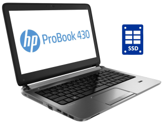 БУ Ультрабук Б-класс HP ProBook 430 G1 / 13.3&quot; (1366x768) TN / Intel Core i3-4005U (2 (4) ядра по 1.7 GHz) / 6 GB DDR3 / 120 GB SSD / Intel HD Graphics 4400 / WebCam / АКБ не держит из Европы