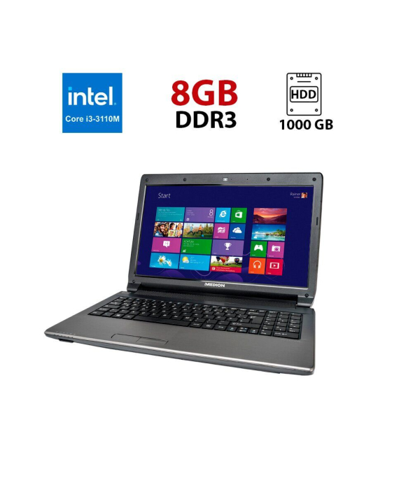 Ноутбук Medion Akoya P6638 / 15.6&quot; (1366x768) TN / Intel Core i3-3110M (2 (4) ядра по 2.4 GHz) / 8 GB DDR3 / 1000 GB HDD / nVidia GeForce GT 635M, 1 GB DDR3, 128-bit / WebCam - 1