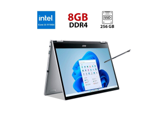 БУ Ноутбук-трансформер Acer Spin 3 SP313-51N / 14&quot; (1920x1080) IPS Touch / Intel Core i3-1115G4 (2 (4) ядра по 4.1 GHz) / 8 GB DDR4 / 256 GB SSD / Intel UHD Graphics / WebCam из Европы в Дніпрі