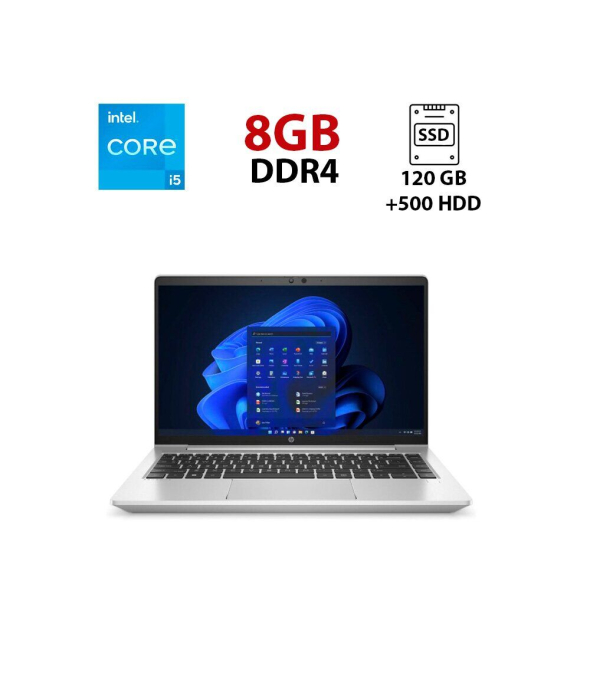 Ноутбук HP Probook 640 G4 / 14&quot; (1366x768) TN / Intel Core i5-8250U (4 (8) ядра по 1.6 - 3.4 GHz) / 8 GB DDR4 / 120 GB SSD + 500 GB HDD / Intel UHD Graphics 620 / WebCam - 1