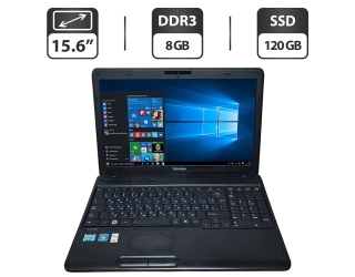 БУ Ноутбук Б-класс Toshiba Satellite C660-108 / 15.6&quot; (1366x768) TN / Intel Core i3-370M (2 (4) ядра по 2.4 GHz) / 8 GB DDR3 / 120 GB SSD / Intel HD Graphics / WebCam / VGA из Европы в Дніпрі
