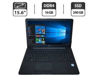 БУ Ноутбук HP 15-bs004n / 15.6&quot; (1366x768) TN / Intel Core i3-6006U (2 (4) ядра по 2.0 GHz) / 16 GB DDR4 / 240 GB SSD / Intel HD Graphics 520 / WebCam / VGA из Европы в Днепре