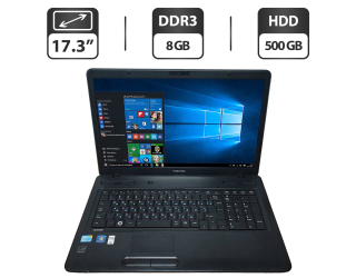 БУ Ноутбук Б-класс Toshiba Satellite C670-1DW / 17.3&quot; (1600x900) TN / Intel Core i3-370M (2 (4) ядра по 2.4 GHz) / 8 GB DDR3 / 500 GB HDD / Intel HD Graphics / WebCam / VGA из Европы в Днепре