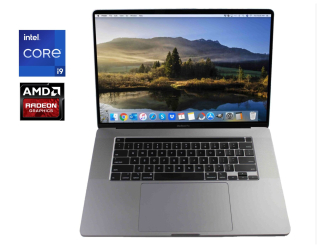 БУ Ультрабук Apple MacBook Pro 16 2019 A2141 / 16&quot; (3072x1920) IPS / Intel Core i9-9980HK (8 (16) ядер по 2.4 - 5.0 GHz) / 16 GB DDR4 / 500 GB SSD / AMD Radeon Pro 5300M, 4 GB GDDR6, 128-bit / WebCam / MacOS из Европы в Днепре