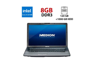 БУ Ноутбук Medion Akoya P7816 / 17.3&quot; (1600x900) TN / Intel Core i5-3210M (2 (4) ядра по 2.5 - 3.1 GHz) / 8 GB DDR3 / 120 GB SSD + 1000 GB HDD / nVIDIA GeForce GT645M, 1 GB DDR3, 128-bit / WebCam из Европы в Дніпрі