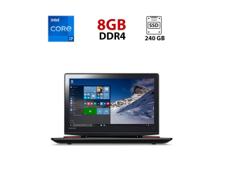БУ Ноутбук Lenovo IdeaPad Y700-15 / 14&quot; (1366x768) TN / Intel Core i7-6700HQ (4 (8) ядра по 2.6 - 3.5 GHz) / 8 GB DDR4 / 240 GB SSD / Intel HD Graphics 530 / WebCam из Европы в Дніпрі