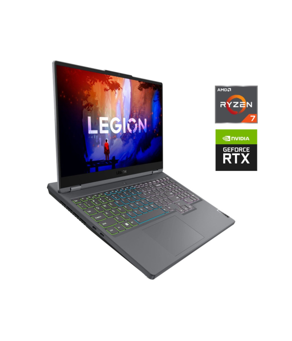Игровой ноутбук Lenovo Legion 5-15ARH7H / 15.6&quot; (1920x1080) IPS / AMD Ryzen 7 6800H (8 (16 ядер по 3.2 - 4.7 GHz) / 8 GB DDR5 / 1000 GB SSD / nVidia GeForce RTX 3060, 6 GB GDDR6, 192-bit / WebCam / Win 11 Home - 1
