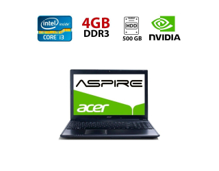 БУ Ноутбук Acer Aspire 5755G / 15.6&quot; (1366x768) TN / Intel Core i3-2350M (2 (4) ядра по 2.3 GHz) / 4 GB DDR3 / 500 GB HDD / nVidia GeForce GT 630M, 2 GB GDDR5, 128-bit / WebCam из Европы в Дніпрі