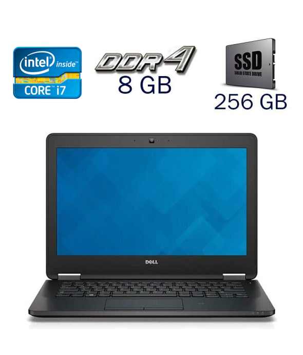 Нетбук Dell Latitude E7270 / 12.5&quot; (1366x768) TN / Intel Core i7-6600U (2 (4) ядра по 2.6 - 3.4 GHz) / 8 GB DDR4 / 256 GB SSD / Intel HD Graphics 520 / WebCam / Windows 10 - 1