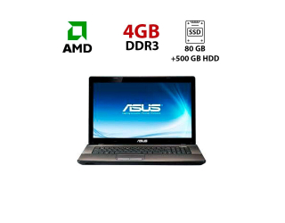 БУ Ноутбук ASUS K73BY / 17.3&quot; (1600x900) TN / AMD E-450 (2 ядра по 1.66 GHz) / 4 GB DDR3 / 80 GB SSD + 500 GB HDD / AMD Radeon HD 7400M, 1 GB GDDR3, 64-bit / WebCam из Европы в Днепре
