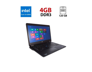 БУ Ноутбук Dell Latitude E7440 / 14&quot; (1366x768) TN / Intel Core i5-4300U (2 (4) ядра по 1.9 - 2.9 GHz) / 4 GB DDR3 / 120 GB SSD / Intel HD Graphics 4400 / WebCam из Европы