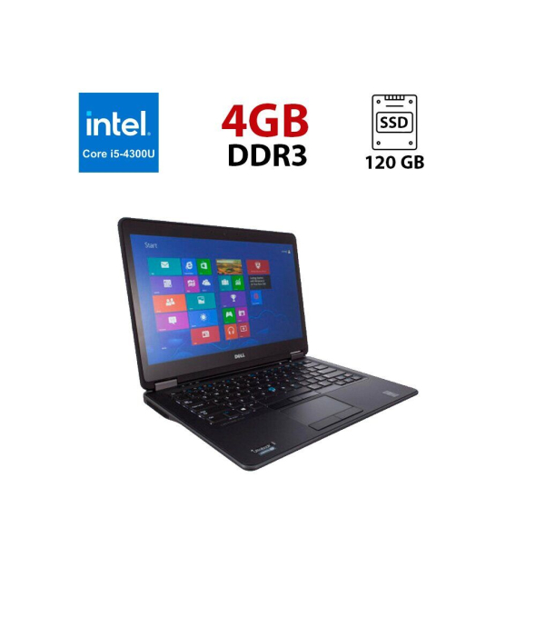 Ноутбук Dell Latitude E7440 / 14&quot; (1366x768) TN / Intel Core i5-4300U (2 (4) ядра по 1.9 - 2.9 GHz) / 4 GB DDR3 / 120 GB SSD / Intel HD Graphics 4400 / WebCam - 1