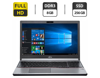 БУ Ноутбук Б-класс Fujitsu LifeBook E756 / 15.6'' (1920x1080) IPS / Intel Core i5-6300U (2 (4) ядра по 2.4 - 3.0 GHz) / 8 GB DDR3 / 256 GB SSD / Intel HD Graphics 520 / WebCam / DVD-ROM / VGA из Европы в Днепре